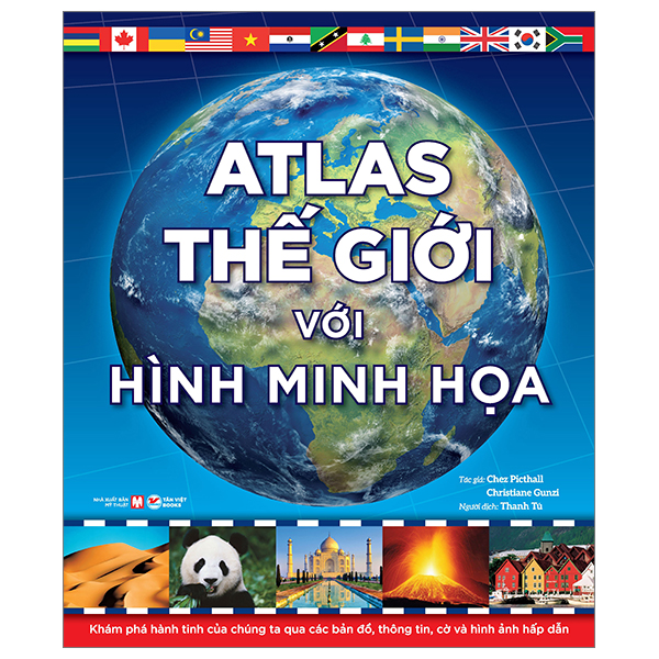 atlas thế giới với hình minh họa