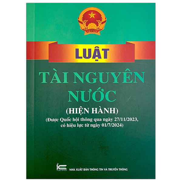 Bo
						
										
										Luat Tai Nguyen Nuoc (Hien Hanh) (Duoc Quoc Hoi Thong Qua Ngay 27/11/2023, Co Hieu Luc Tu Ngay 01/7/2024)