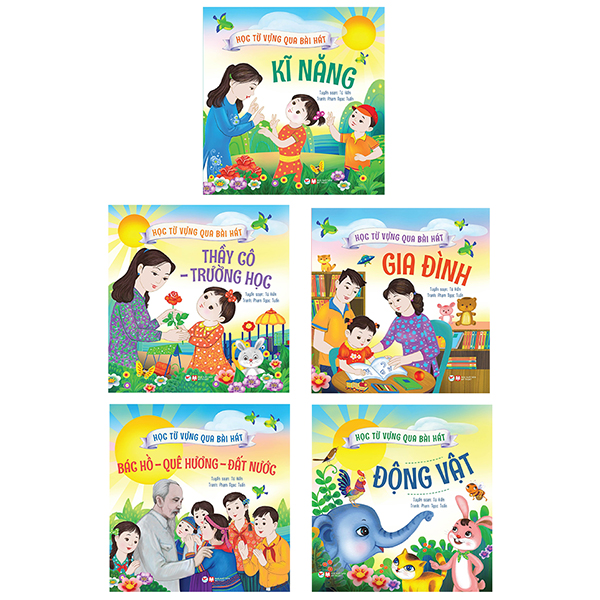 bộ sách học từ vựng qua bài hát (bộ 5 cuốn)