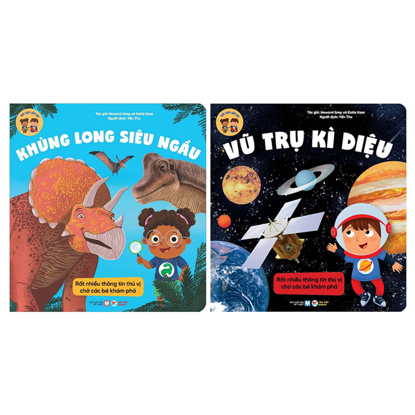 bộ sách nhà thám hiểm nhí - khủng long siêu ngầu + vũ trụ kì diệu (bộ 2 cuốn)