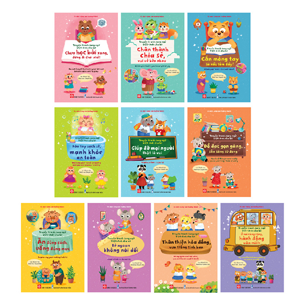 bộ sách truyện tranh song ngữ việt-anh cho bé (bộ 10 cuốn)