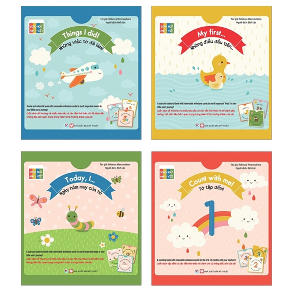 bộ sách tương tác - song ngữ anh việt: tớ tập đếm + những điều đầu tiên + những việc tớ đã làm + ngày hôm nay của tớ (bộ 4 cuốn)