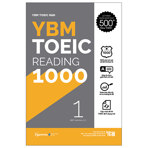 bộ ybm toeic reading 1000 - vol 1 (tái bản)