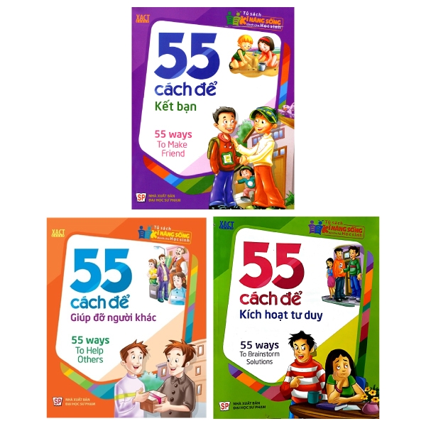 Combo 55 Cach De Giup Do Nguoi Khac + 55 Cach De Ket Ban + 55 Cach De Kich Hoat Tu Duy (Bo 3 Cuon)