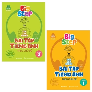 combo big step - con làm nhanh bài tập tiếng anh theo chủ đề (step 1 và 2) (bộ 2 tập)