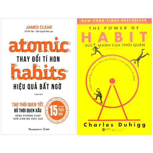 combo sách atomic habits - thay đổi tí hon hiệu quả bất ngờ + the power of habit - sức mạnh của thói quen (bộ 2 cuốn)