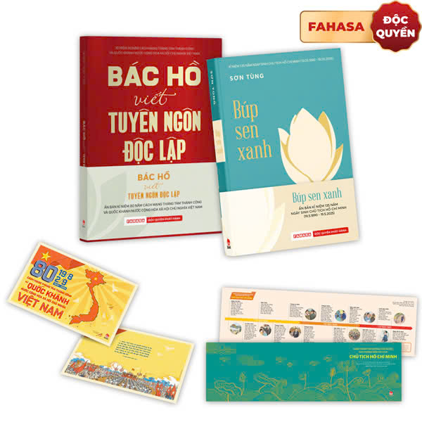 Combo Sach Bup Sen Xanh + Bac Ho Viet Tuyen Ngon Doc Lap (Bo 2 Cuon) - Tang Kem 1 Obi + 2 Postcard - Doc Quyen Fahasa
