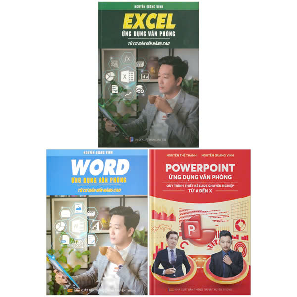 Combo Sach Excel Ung Dung Van Phong + Word Ung Dung Van Phong + Powerpoint Ung Dung Van Phong (Bo 3 Cuon)