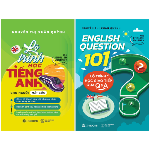 combo sách lộ trình học tiếng anh cho người mất gốc - the english journey + english question 101 - lộ trình học giao tiếp qua q&a (bộ 2 cuốn)
