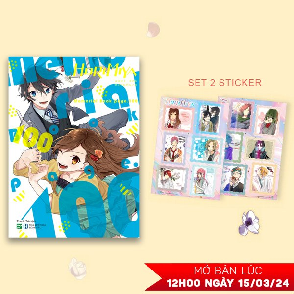 Horimiya Memorial Book Page.100 - Ban Dac Biet - Tang Kem Set 2 Sticker “Happy Birthday”
