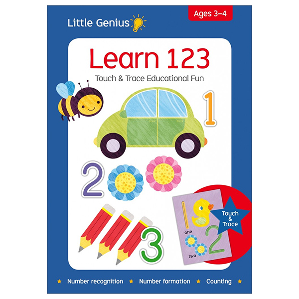 little genius cards: learn 123 touch & trace educational fun