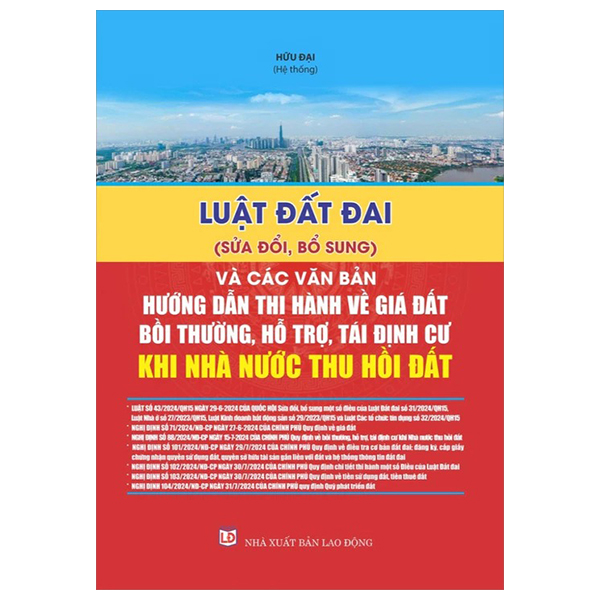 luật đất đai (sửa đổi, bỗ sung) và các văn bản hướng dẫn thi hành về giá đất, bồi thường, hỗ trợ, tái định cư khi nhà nước thu hồi đất