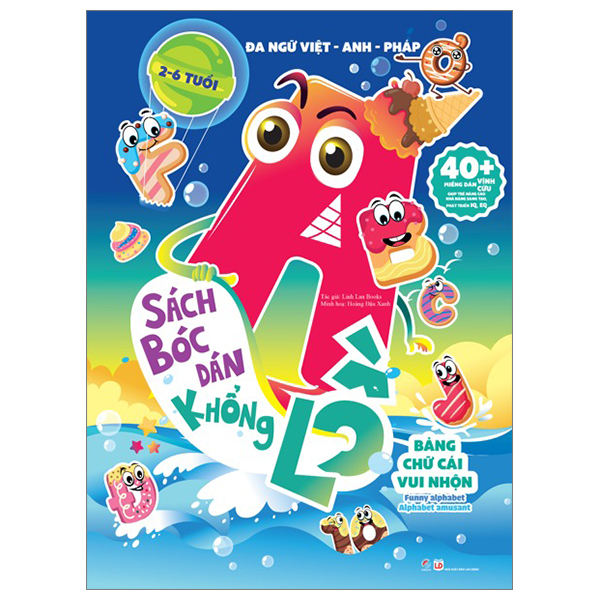 sách bóc dán khổng lồ - bảng chữ cái vui nhộn - funny alphabet - alphabet amusant (đa ngữ việt-anh-pháp)
