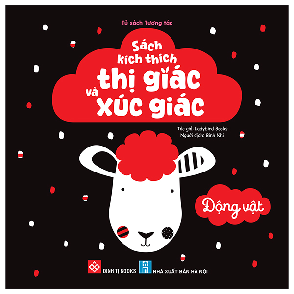 sách kích thích thị giác và xúc giác - động vật - bìa cứng