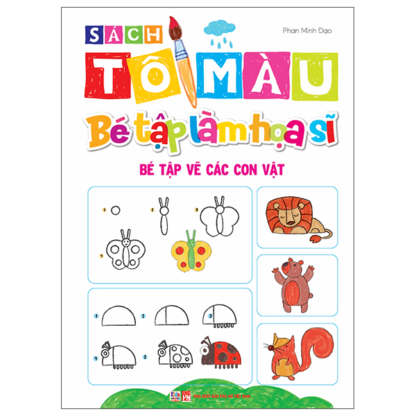 sách tô màu - bé tập làm họa sĩ - bé tập vẽ các con vật