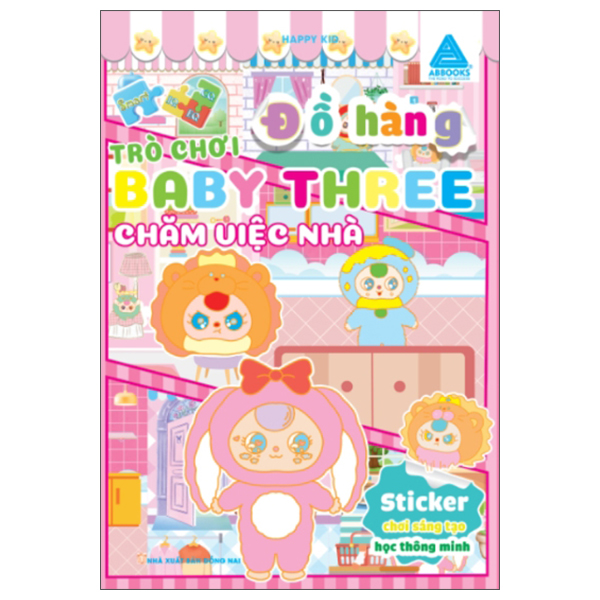 sticker chơi sáng tạo học thông minh - trò chơi đồ hàng baby three - chăm việc nhà