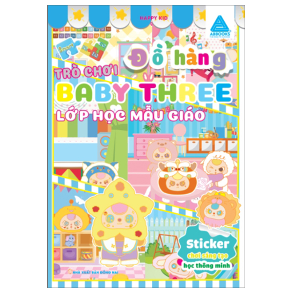 sticker chơi sáng tạo học thông minh - trò chơi đồ hàng baby three - lớp học mẫu giáo