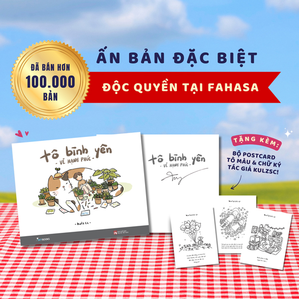 tô bình yên vẽ hạnh phúc - bản đặc biệt - tặng kèm chữ ký tác giả + bộ 3 postcard - độc quyền fahasa