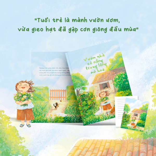 Vuon Nha Co Nang Trong Long No Hoa - Tang Kem Postcard